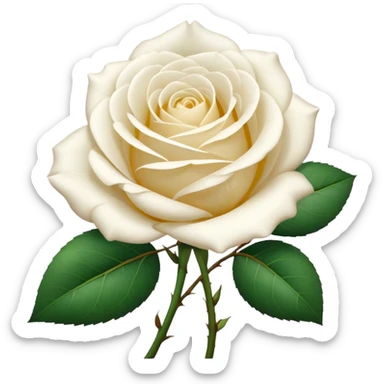 Rose blanche sticker