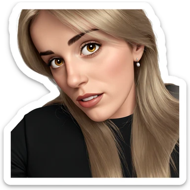 realistic portrait of girl sticker