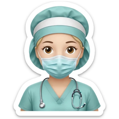 scrub nurse and operation  beds sticker