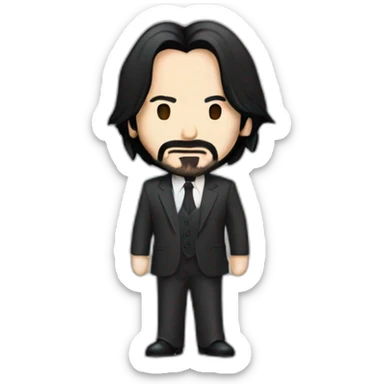 Portrait of Keanu Reeves wearing a suit sticker