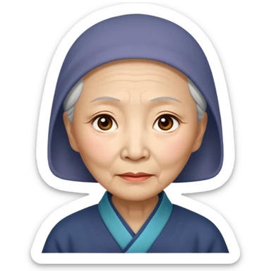 old chinese woman with Compassion - sympathetic concern for the sufferings of others sticker