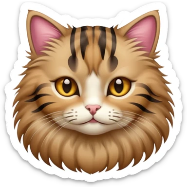 Fluffy cat stripes sticker
