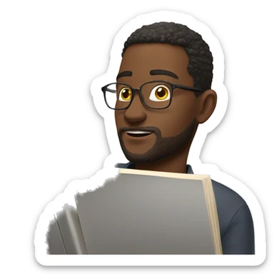 white men chilling with book sticker