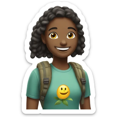 happy girls outdoors smiling sticker