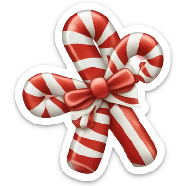 candycane with white bow sticker