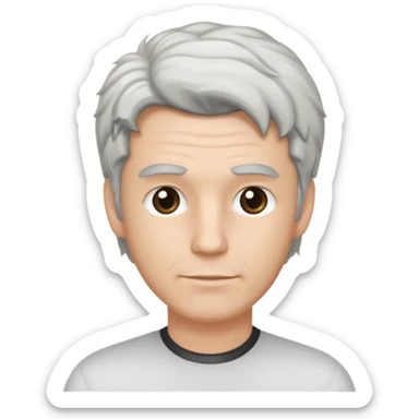 White man with salt and pepper hair sticker