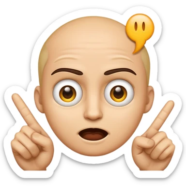 an emoji that with 2 fingers from one hand pointing their eyes a bit mad sticker