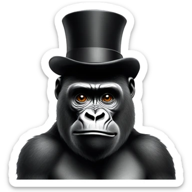 Gorilla with top hat  sticker