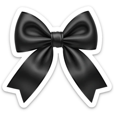 black ribbon bow sticker