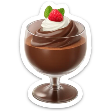 Chocolate mousse quenelle on glass plate sticker