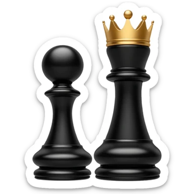 black chess pieces, queen piece sticker