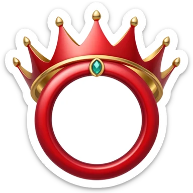 couronne en or à 3 pointes avec un énorme rubis au centre en cabochon sticker