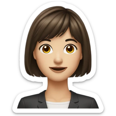 brunette girl with bangs realtor sticker