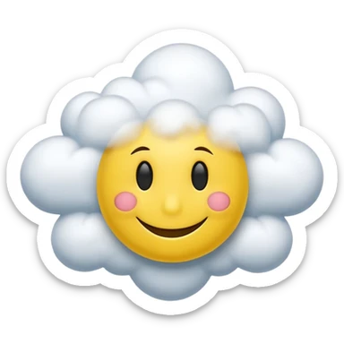 zone out smiley face with clouds floating around its head sticker