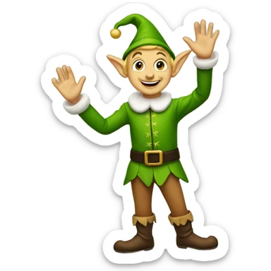 elf waving sticker