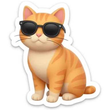 Cat wearing sunglasses sticker