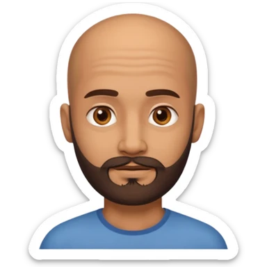 Slim Indian with waiste no top and beard and bald sticker