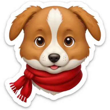 Dog with red scarf sticker