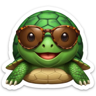 A turtle wearing sunglasses sticker
