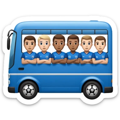 autobus para equipo azul  juton con jugadores adentro  sticker