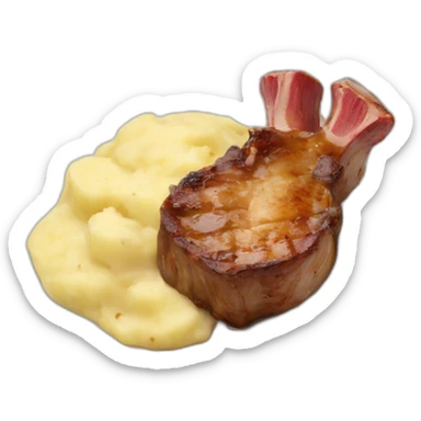 Lamb chops with mash potatoes with gravy sticker