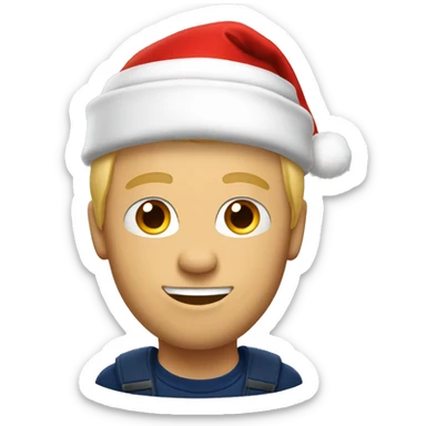 Blond male u of Arizona student  studying  in santa hat sticker