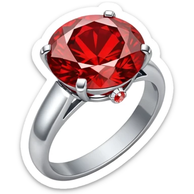 red ring marry red diamond metal prata sticker
