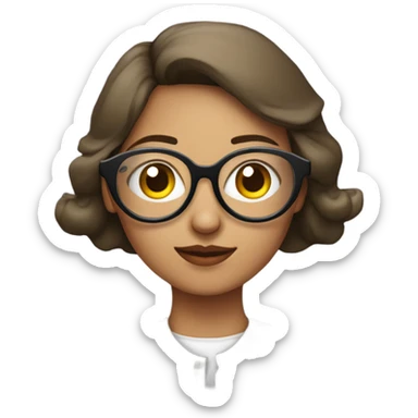 Mujer con lentes redondos y un lunar en la mejilla sticker