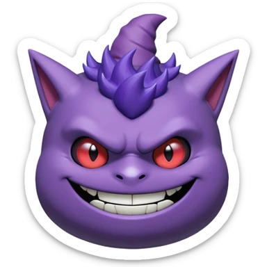 gengar from pokemon on jojos head sticker