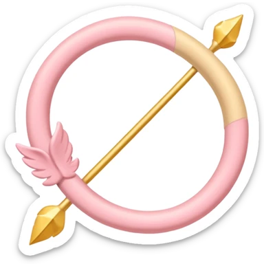 Cupid's bow in soft pink, beige and yellow pastel colors sticker