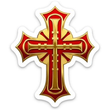 Red templar cross sticker