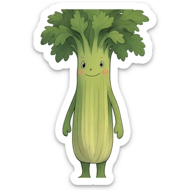 ghibli style anthropomorphic celery sticker