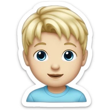 Baby boy blond hair blue eyes sticker