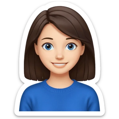 brunette girl whit blue sweater sticker
