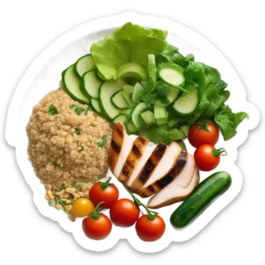 plate with healthy food sticker