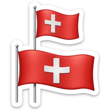 Red flag with a white cross  sticker