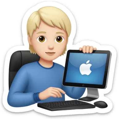 A PERSON USSING A PC sticker