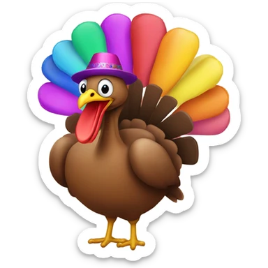 Turkey wearing a hat sticker