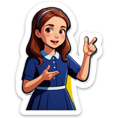 Girl giving speech  sticker
