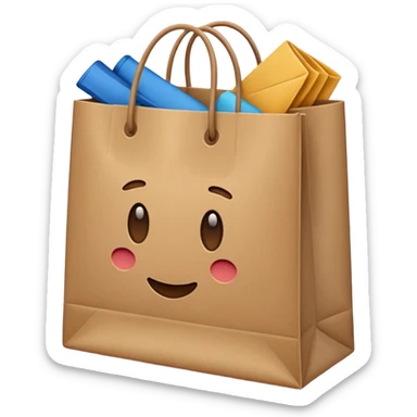 shopping bag without face, and there are clothes sticker