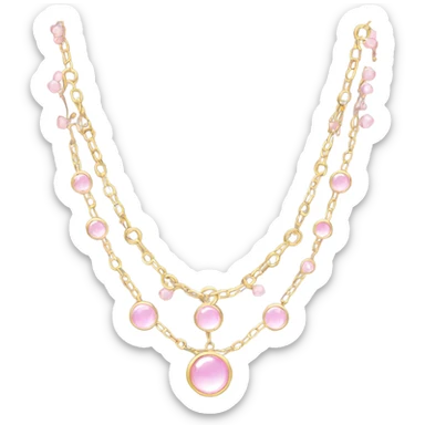 Gold and light pink necklace sticker