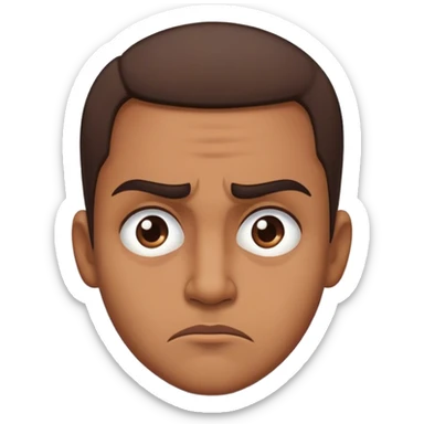 Cara de disgusto con ceja arriba sticker