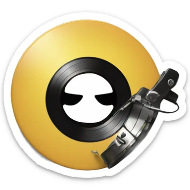 vinyl record with classic smiley face sticker