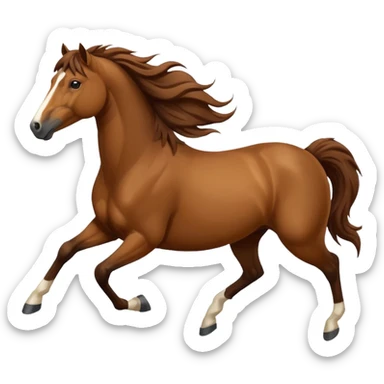 a beautiful wild running horse sticker