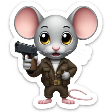 Mouse, gun sticker
