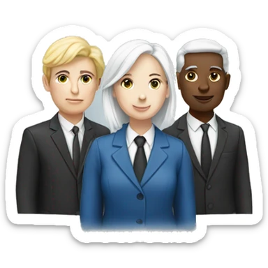 School board 3 people with white skin sticker