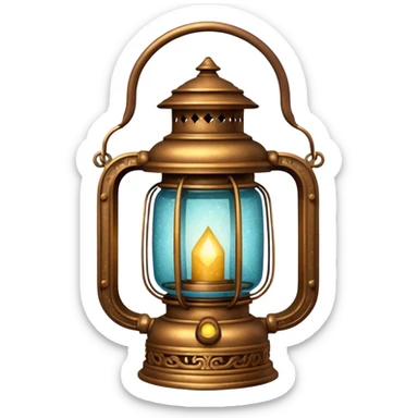 glitter old lantern sticker