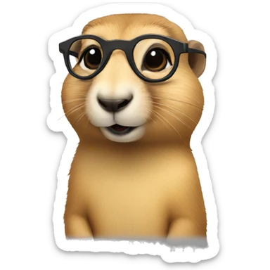 Prairie dog with glasses sticker
