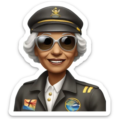 ￼ old lady airplane pilot sticker
