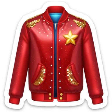 red sparkling jacket sticker